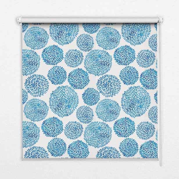 TULUP VNITŘNÍ roleta - okenní roleta - roleta - 60x140 cm - Modré kruhy z okvětních lístků