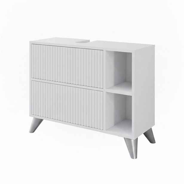 Vicco TOALETNÍ SKŘÍŇKA PRO UMYVADLO Leano Bílá 80 x 62 cm se 2 zásuvkami