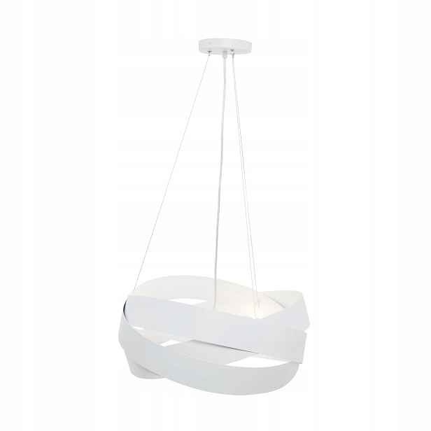 Závěsná lampa bílá kovová, moderní, kulatá, 50 cm nad stůl Zuma Line