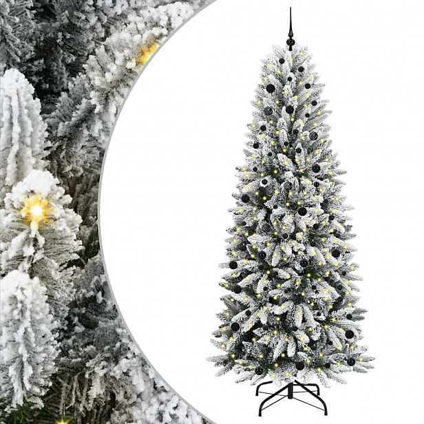 vidaXL Umělý vánoční stromeček Bílá 240 cm PVC, plast, ocel a PE
