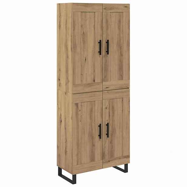 vidaXL Vysoký bufet 2 ks Artisanový dub 69,5 x 34 x 180 cm