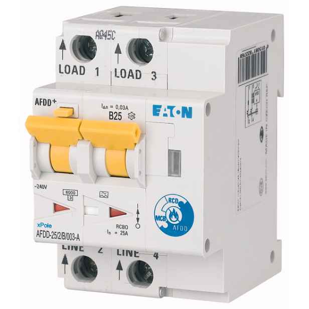 Chránič proudový s jištěním Eaton AFDD-25/2/B/003-A