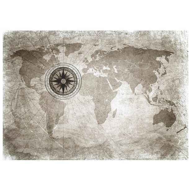 Fototapeta Stará mapa světa retro vinylová 254x184 lepidlo