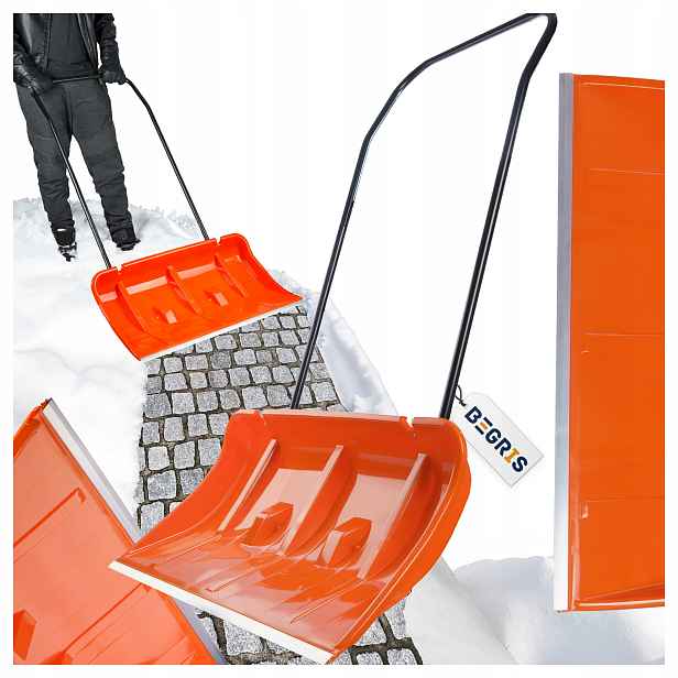 Lopata Shrnovač Sněhu Pluh Silný Oranžový Shrnovač Click Systém
