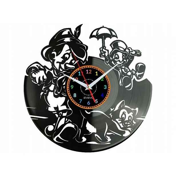 Pinocchio Dárek Originální dekorace do domu Hodiny z vinylové desky