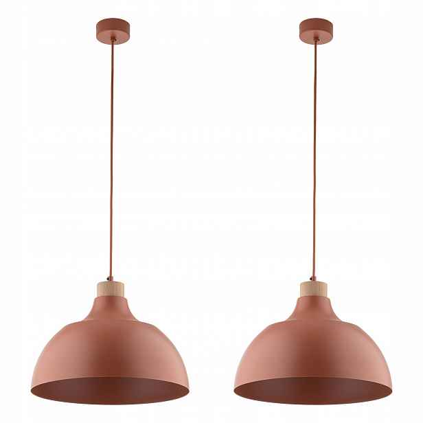 Tk Lighting Sada 2x Závěsná lampa Převis Oranžová E27 15W Regulace