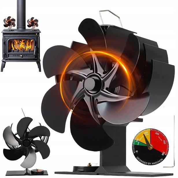 Tepelně napájený krbový ventilátor Termoelektrický větráček bez proudu