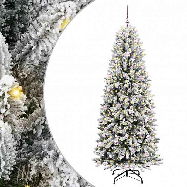 vidaXL Umělý vánoční stromeček Bílá 240 cm PVC, plast, ocel a PE