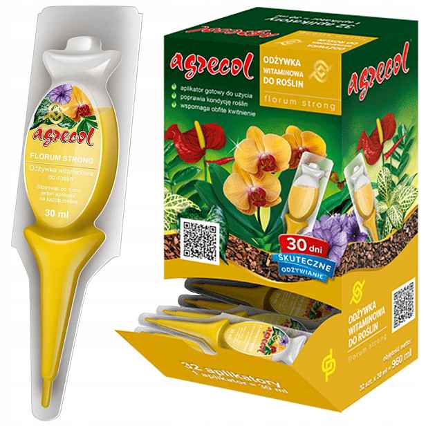Kapátko Vitamínové hnojivo pro rostliny Florum Strong Agrecol 32 x 30 ml