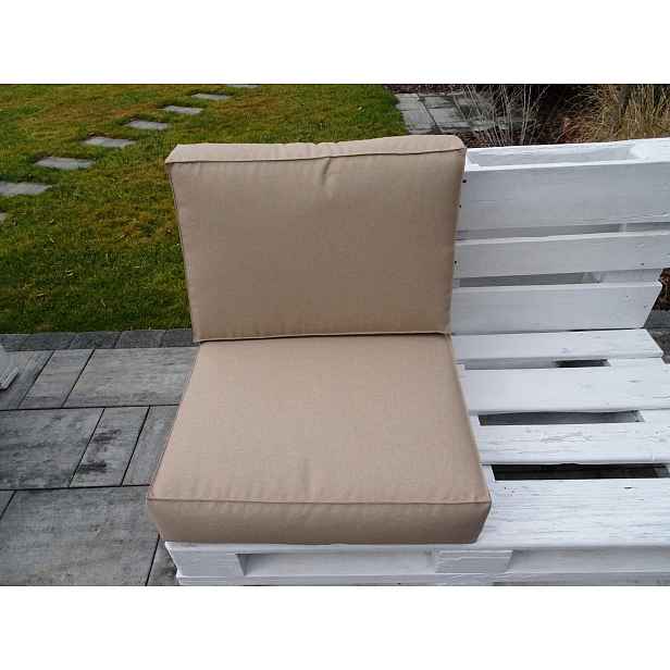 Polštáře sedák opěradlo sada 2 kusů 60 x 60 cm cappuccino