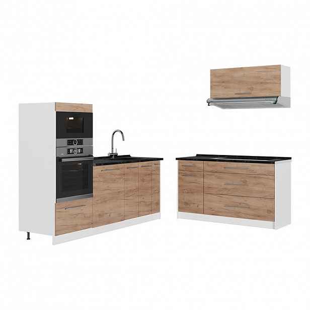 Vicco KUCHYNĚ Fame-Line, Zlatý mocný dub/Bílá, 340 cm bez pracovní desky