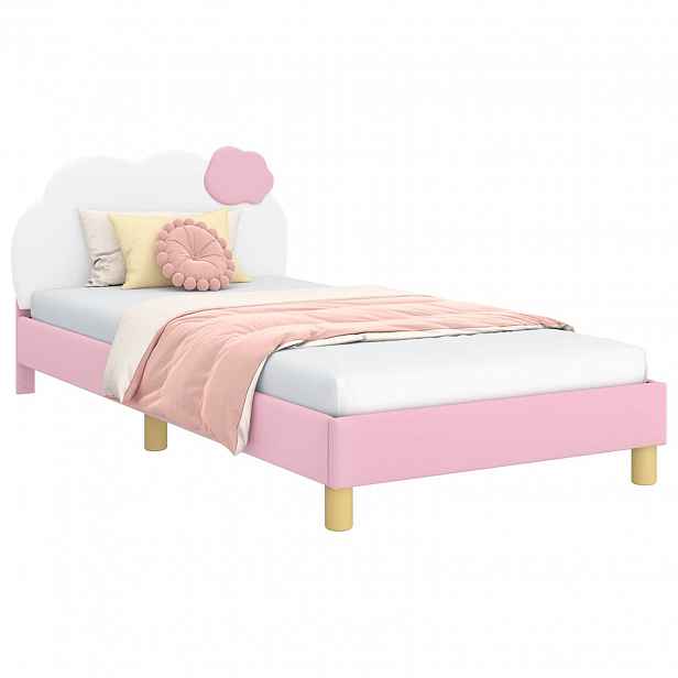 vidaXL Rám postele pro děti s čelem Růžová 80 x 200 cm PU