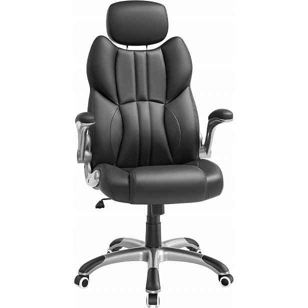 Kancelářská židle, ergonomické naklápěcí herní křeslo, černá