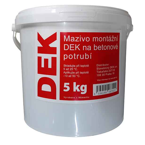 Mazivo montážní DEK na betonová potrubí 5 kg/bal.