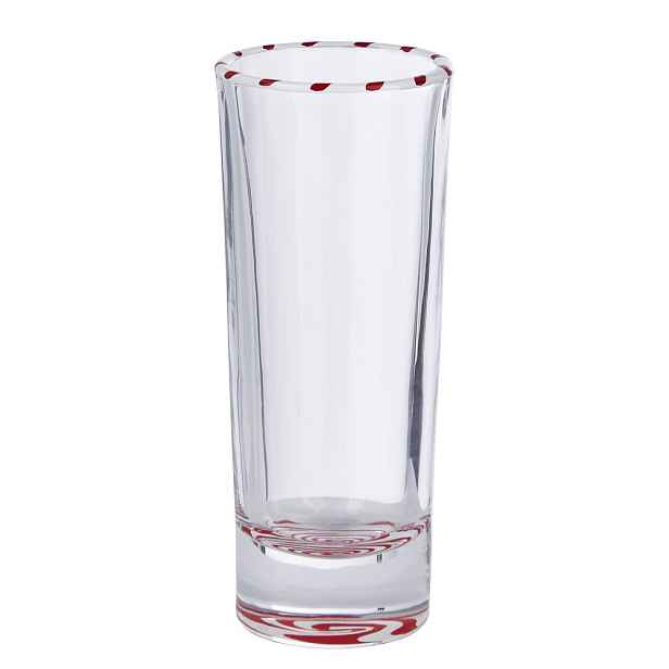 SWIRL Sklenice na panáka 55 ml - červená/bílá