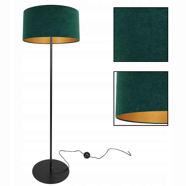 Stojací Lampa Trojnožka Chrom Stínidlo Velur