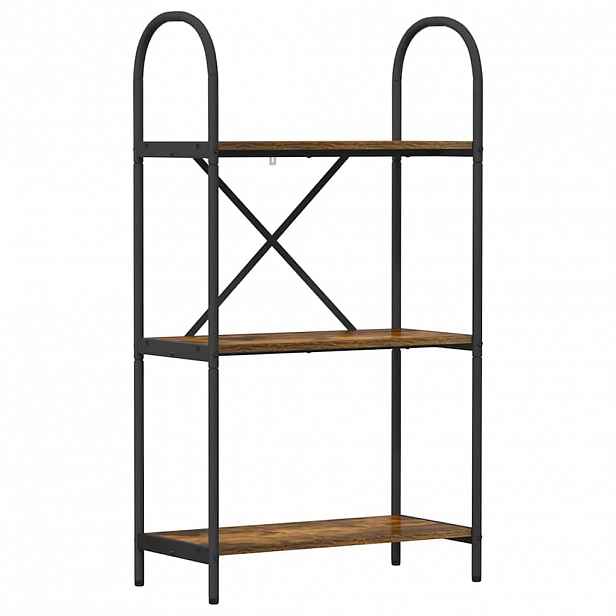 vidaXL Knihovna 3 úrovní 60 x 30 x 109 cm Kompozitní dřevo Kouřový dub