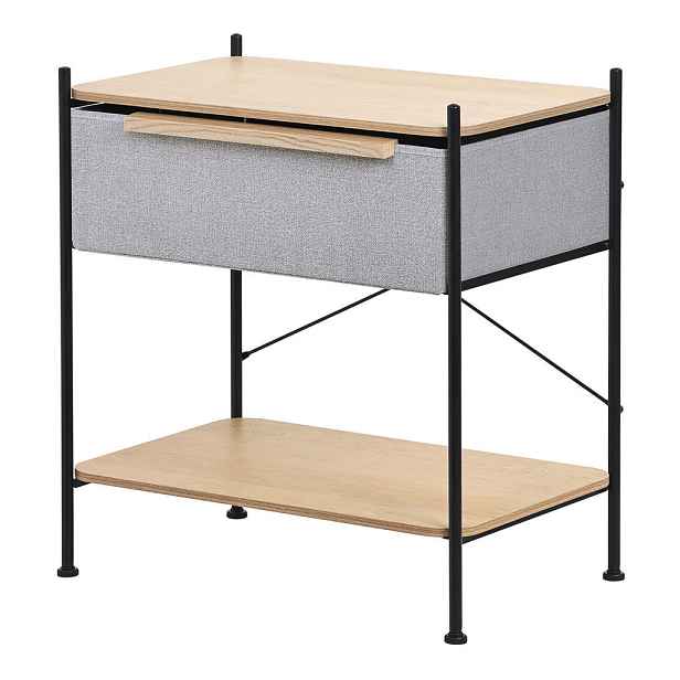 ML-DESIGN POLICE se zásuvkou z látky 62x67,5x42,5 cm šedá