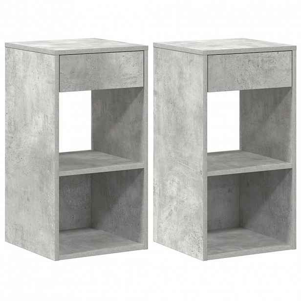 vidaXL Noční stolky se zásuvkou 2 ks betonově šedá 35x34x66,5 cm