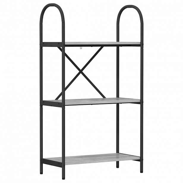 vidaXL Knihovna 3 úrovní 60 x 30 x 109 cm Kompozitní dřevo Šedá Sonoma