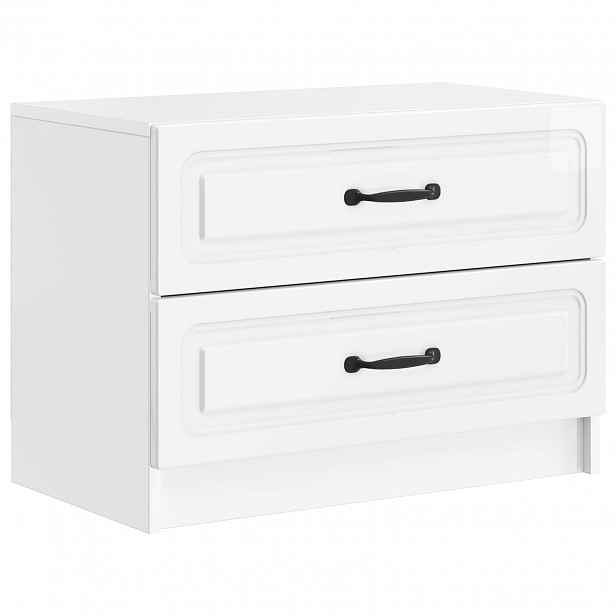 vidaXL Noční skříňka Bílá s vysokým leskem 62 x 34,5 x 44,5 cm