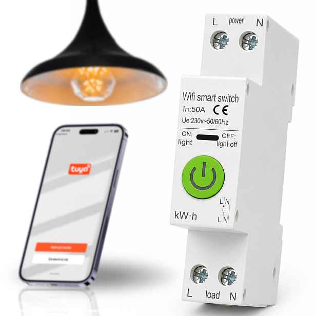50A Modul Pro Měření Proudu Tuya Wifi Měřič Wattmetru 230V