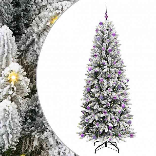 vidaXL Umělý vánoční stromeček Bílá 240 cm PVC, plast, ocel a PE