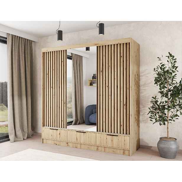 Šatní skříň Voodi III Barva korpusu: Dub - Artisan, Rozměry: 180 cm, Dveře: Dub-Artisan