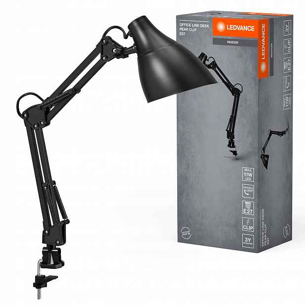 Stolní Lampa Kancelářská Nastavitelná s Klipem E27 Usb-c