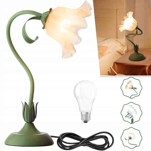 Stolní Noční Led Lampa Retro Flower Do Ložnice, Pracovny