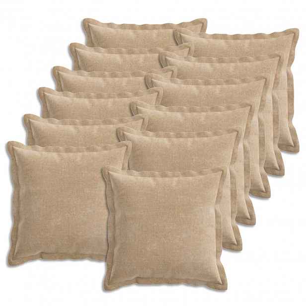 vidaXL Povlak na polštář 12 ks HOUTEN Taupe 45 x 45 cm