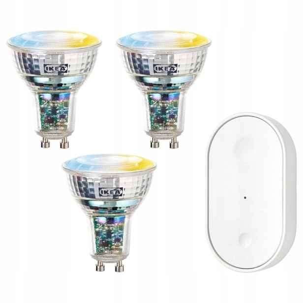 Žárovka GU10 Startovací Sada 3 ks smart bílá dálkový ovladač Matter Ikea Kajplats