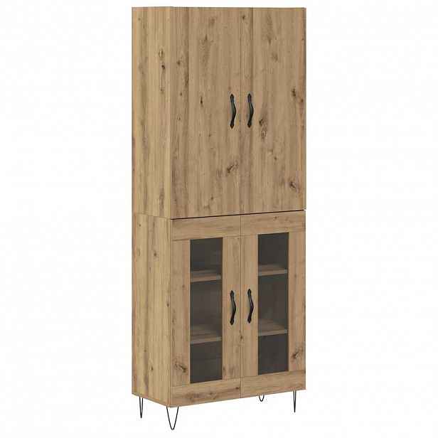 vidaXL Vysoký bufet 2 ks Artisanový dub 69,5 x 34 x 180 cm
