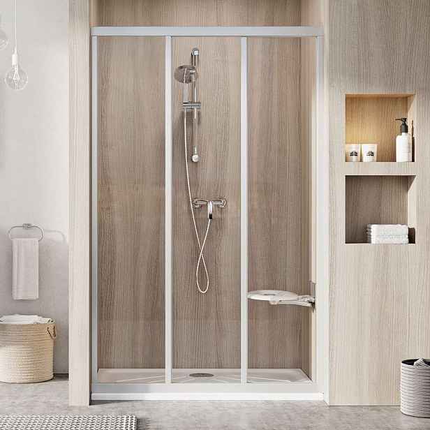 Ravak Supernova - Sprchové dveře trojdílné ASDP3-110, 107-111 cm, satin/čiré sklo 00VD0UR2Z1