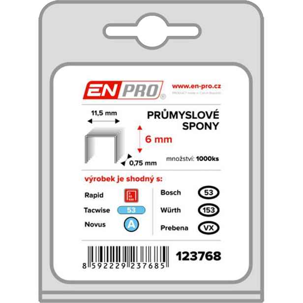 Spony ENPRO 53 11,5×10×0,75 mm 1 000 ks