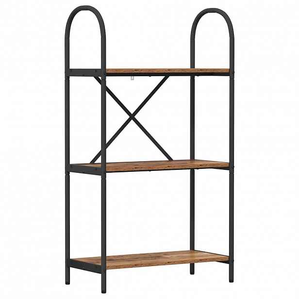 vidaXL Knihovna 3 úrovní 60 x 30 x 109 cm Kompozitní dřevo Staré dřevo