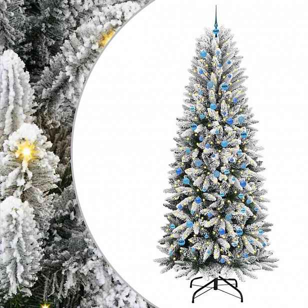 vidaXL Umělý vánoční stromeček Bílá 240 cm PVC, plast, ocel a PE
