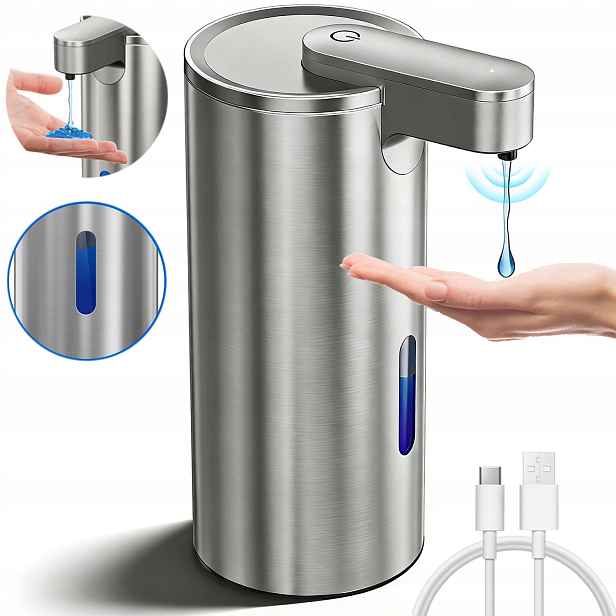 Dávkovač Dávkovač Tekutého Mýdla 340 ML Bílý Bezdotykový 340 ML