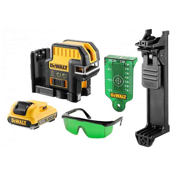 DeWALT - 10,8V AKU křížový laser, dosah 50 m, s příslušenstvím, 1x aku 2,0 Ah XR, nabíječka DCE0825D1G