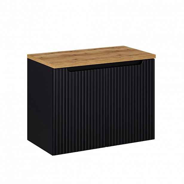 Petits-meubles SKŘÍŇKA POD UMYVADLO 80cm Riva Černá a dřevěná