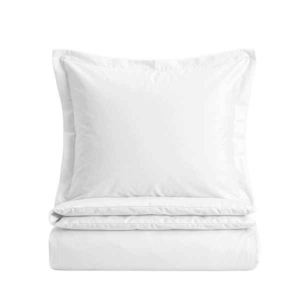 Povlečení Milo hladké saténové s lemováním bílé 220x200 2*70x80 cm Homla