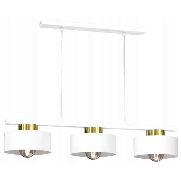 Závěsná lampa Marti Bílá Zlatá Kovová Stínidlo 3xE27