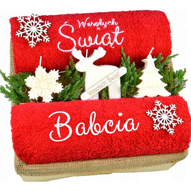 Elegantní dárek pod stromeček k Vánocům Svíčky Ručníky Pro Babičku Dědečka