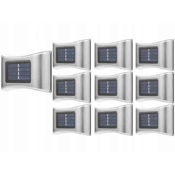 10 x Kovová Led Lampa Ozdobná Solární Nástěnná Lampa Venkovní Soumrakový Senzor