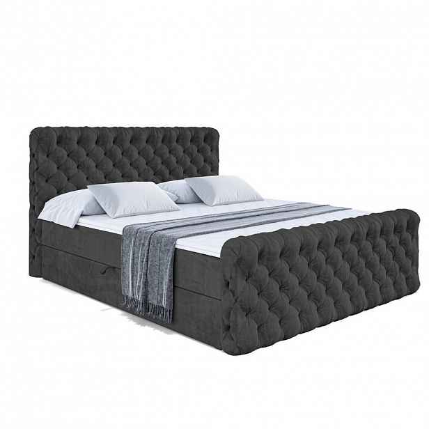 ALTDECOR AMERICKÁ postel BOXI8-Z – 160 × 200 cm – H3 – černá