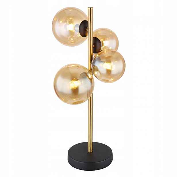 Černá stolní lampa Riha s teplým leskem do kanceláře i obývacího pokoje Globo