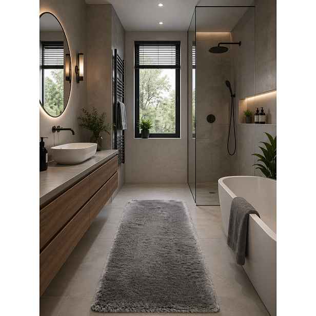 Koupelnová předložka Rabbit New dark grey, 60x90, šedá, koupelna, BO-MA