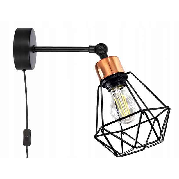 Nástěnná Lampa Diamond Miedź s vypínačem