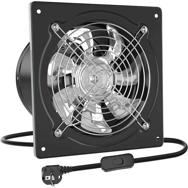 Odsávací ventilátor Hg Power 200 mm 980 m3/h tichý s klapkou, černý