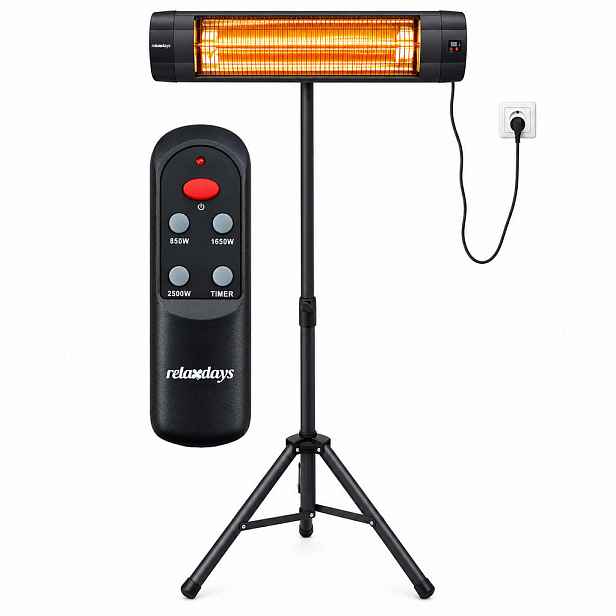 Relaxdays INFRAZÁŘIČ Černý 2500 W